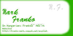 mark franko business card