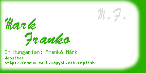 mark franko business card